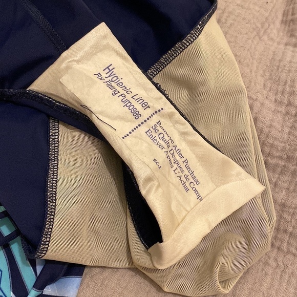 T.H.E. Palm print navy one piece swimwear. Size 12. New. - Picture 9 of 12